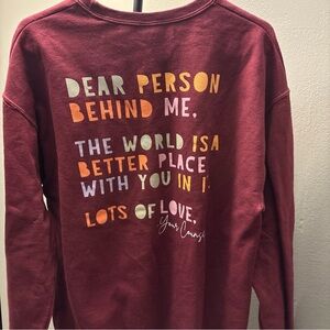 Jerzees Maroon Sweatshirt with Colorful Text